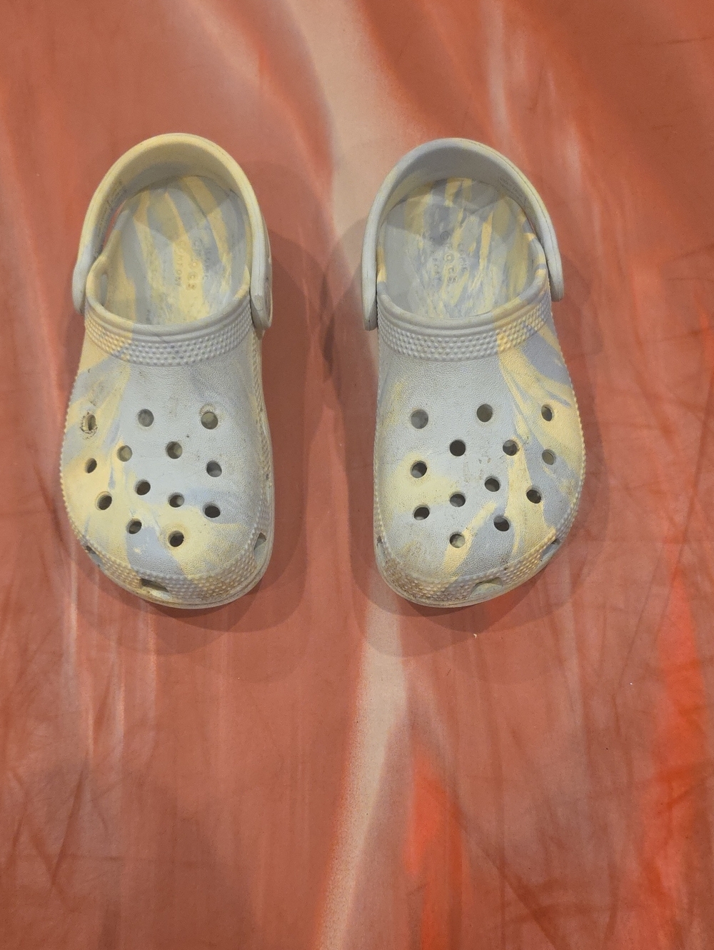 CROCS Kids Two-Tone Pale Blue and Yellow Clogs